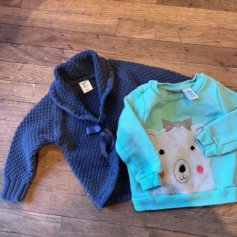 Baby girl bundle 10 items long sleeve pants size 18M